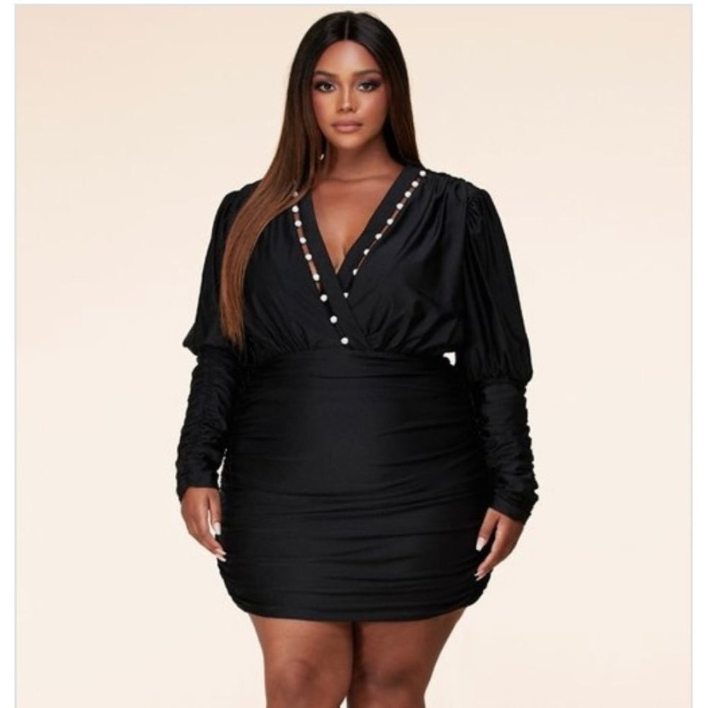 L' ATISTE, PEARL BLACK DRESS, PLUS SIZE